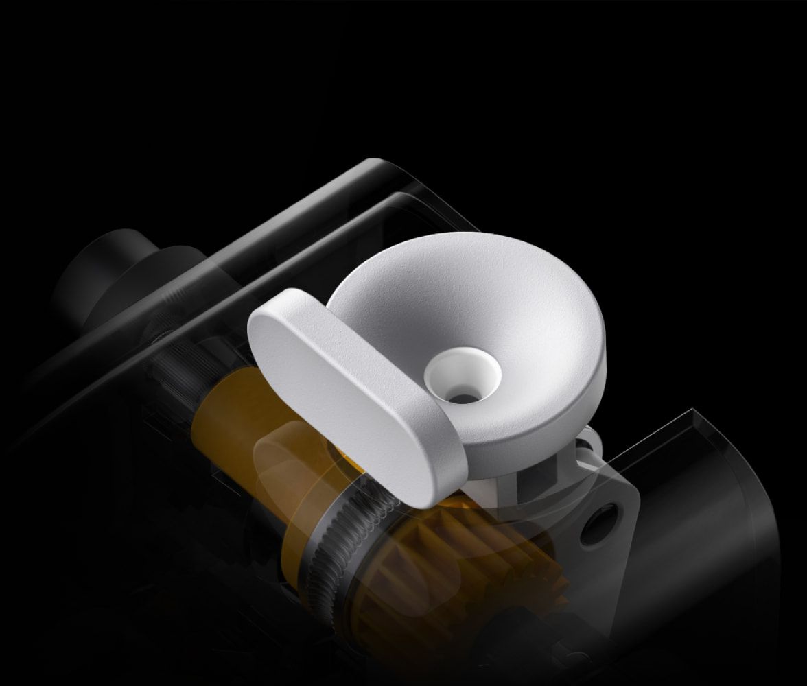 高硬度のセラミック製フィラメント挿入口のクローズアップ