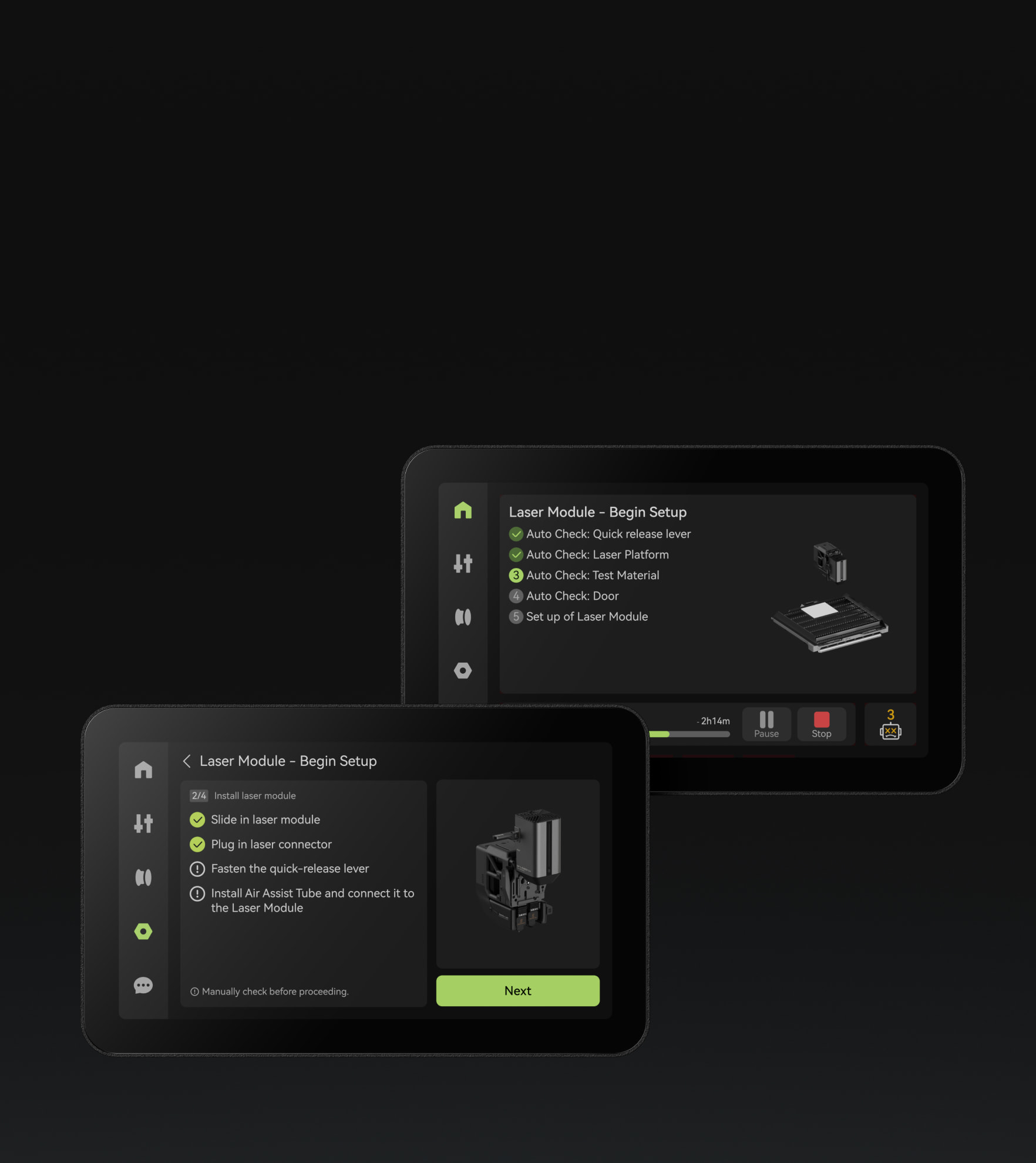 全自動キャリブレーション画面