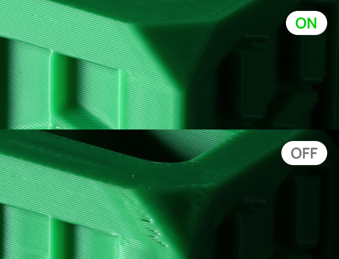 なめらかな表面、シャープなエッジ