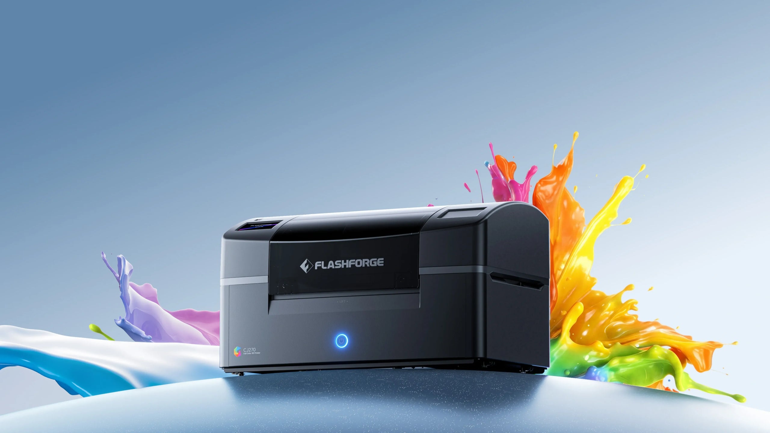 色鮮やかな背景とCJ270フルカラー3Dプリンター